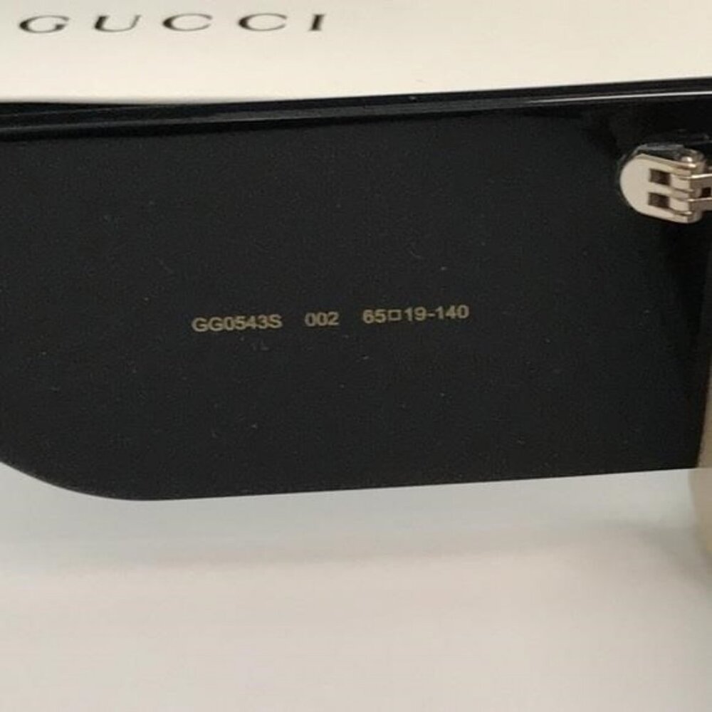 New Gucci GG0543S 002 Ivory Black Oversized Rectangular Sunglasses Brown Lens - Picture 10 of 12